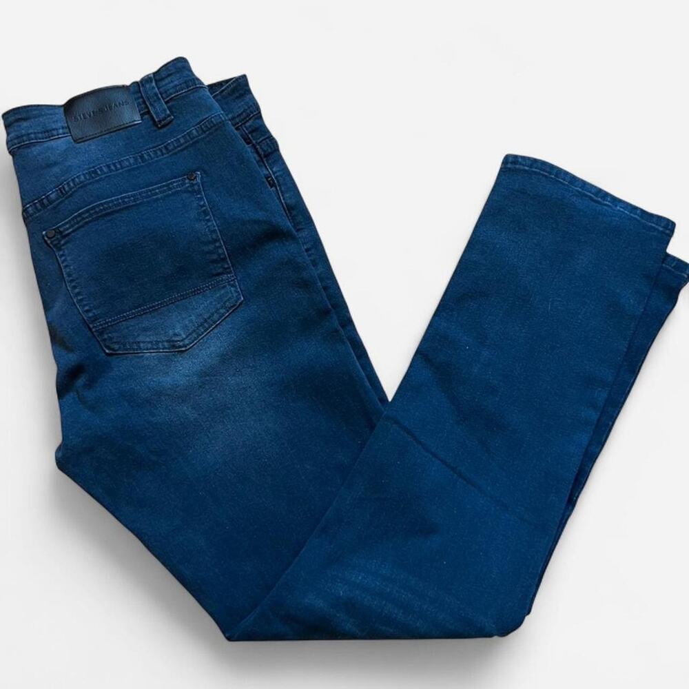 Mens blue denim jeans dark
